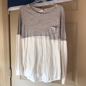 VS PINK gray and white long sleeve